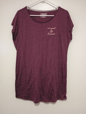 Victoria's Secret Plum Short Sleeve 'Angel Heart' Women's Size XS Shirt